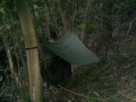 道路途中でビバーク