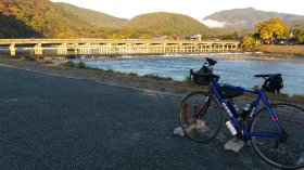 嵐山　渡月橋　早朝