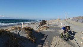 太平洋自転車道　防潮堤工事で通行できない