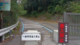 大川トンネルを外れて自転車歩行者専用旧道
