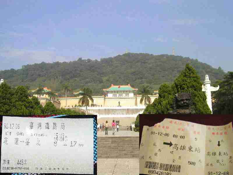 故宮博物院と電車・バス切符