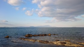 島原より雲仙側を望む