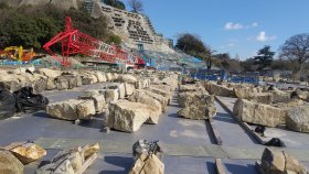 丸亀城石垣の修復